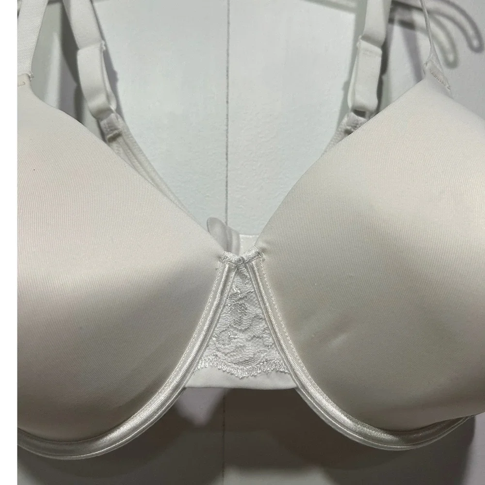 Vanity Fair Full Figure Underwire Bra‎ Womens 40DDD White Lace Detail 76528